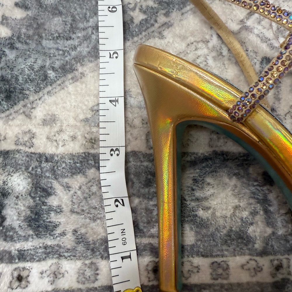 Betsey Johnson Gold Iridescent Strappy Heels - Picture 7 of 10